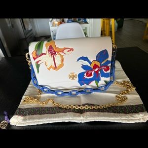 Tory Burch Kira Double Strap Painted Iris Crossbody